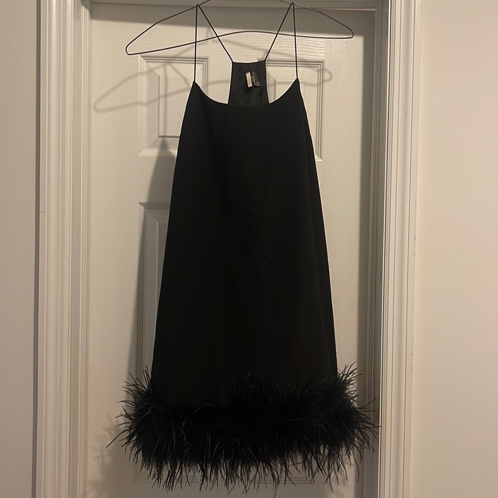 Black TopShop party dress with ruffled hem